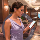 AURICOLARI BLUETOOTH CON CUSTODIA A BORSA - LILLA