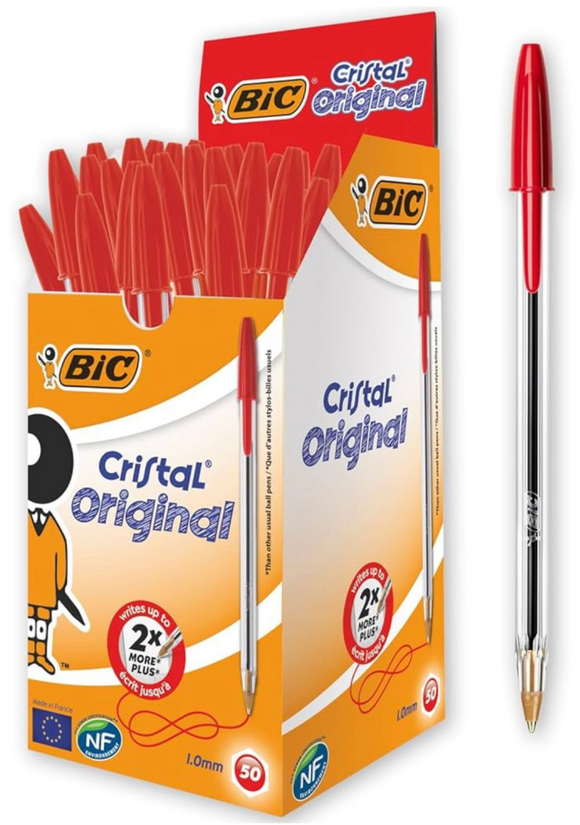 Penna BIC Cristal Original ROSSA Confezione da 50