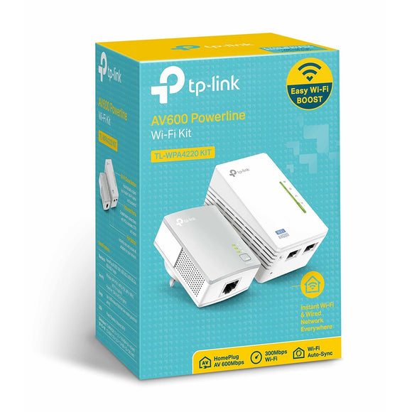 Starter Kit Powerline AV600 + Wi-Fi N 300Mbps con 2 porte Fast Ethernet TL-WPA4220 KIT