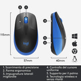 Mouse Logitech M190 Wireless - Blu