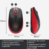 Mouse Logitech M190 Wireless - Rosso