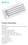 POWERBANK DEVIA KINTONE 4 CAVI INTEGRATI 10000mAh BIANCO