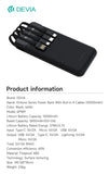 POWERBANK DEVIA KINTONE 4 CAVI INTEGRATI 10000mAh NERO