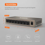 Switch 8 Porte Tenda Gigabit 10/100M/1000 MBPS TEG1008M