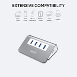 Hub 4 Porte USB AUKEY USB 3.0 - Grigio