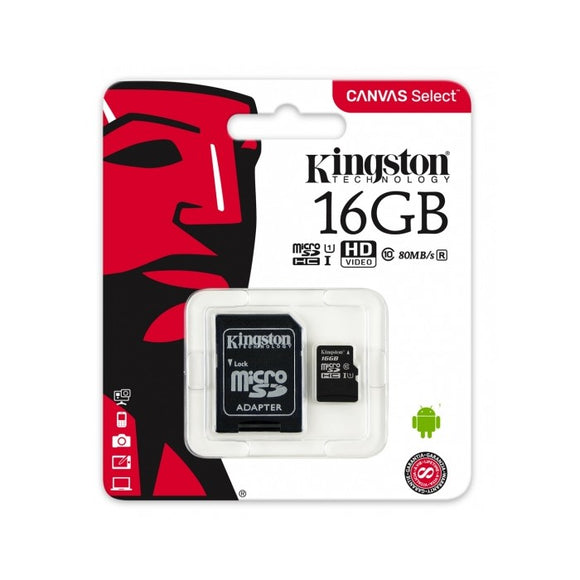 MicroSD 16GB Kingston Classe 10 SDCS/16GB