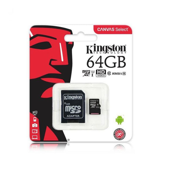 MicroSD 64GB Kingston Classe 10 SDCS/64GB