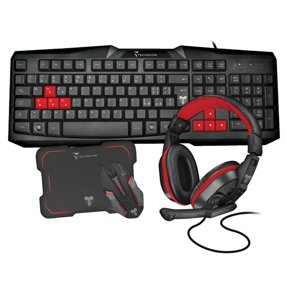 TECHMADE KIT GAMING 2 TASTIERA MOUSE CUFFIE PAD