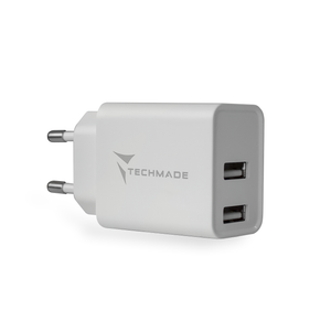 CARICATORE UNIVERSALE DOPPIA USB 2.1A TECHMADE TM-TC046AA