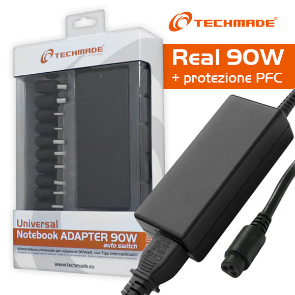 Alimentatore Universale per Notebook Techmade 90W