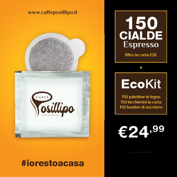 Cialde Caffè Espresso napoletano Posillipo Kit 150 Cialde + EcoKit