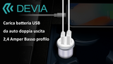 Caricatore Universale da Auto per Smartphone Devia 2 USB