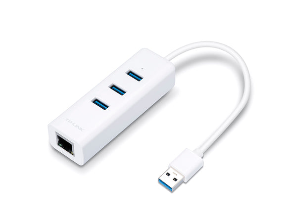 Adattatore di rete 2 in 1 USB 3.0 con 3 porte e Gigabit Ethernet TP-LINK UE330